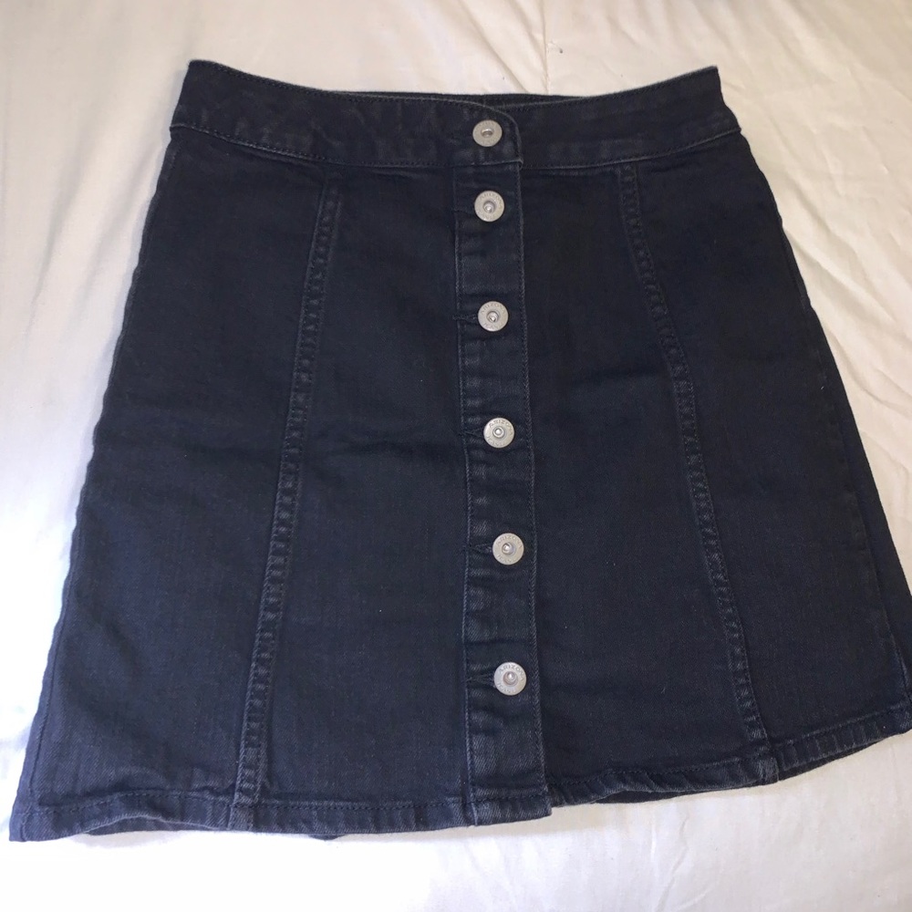 Black Button jean skirt